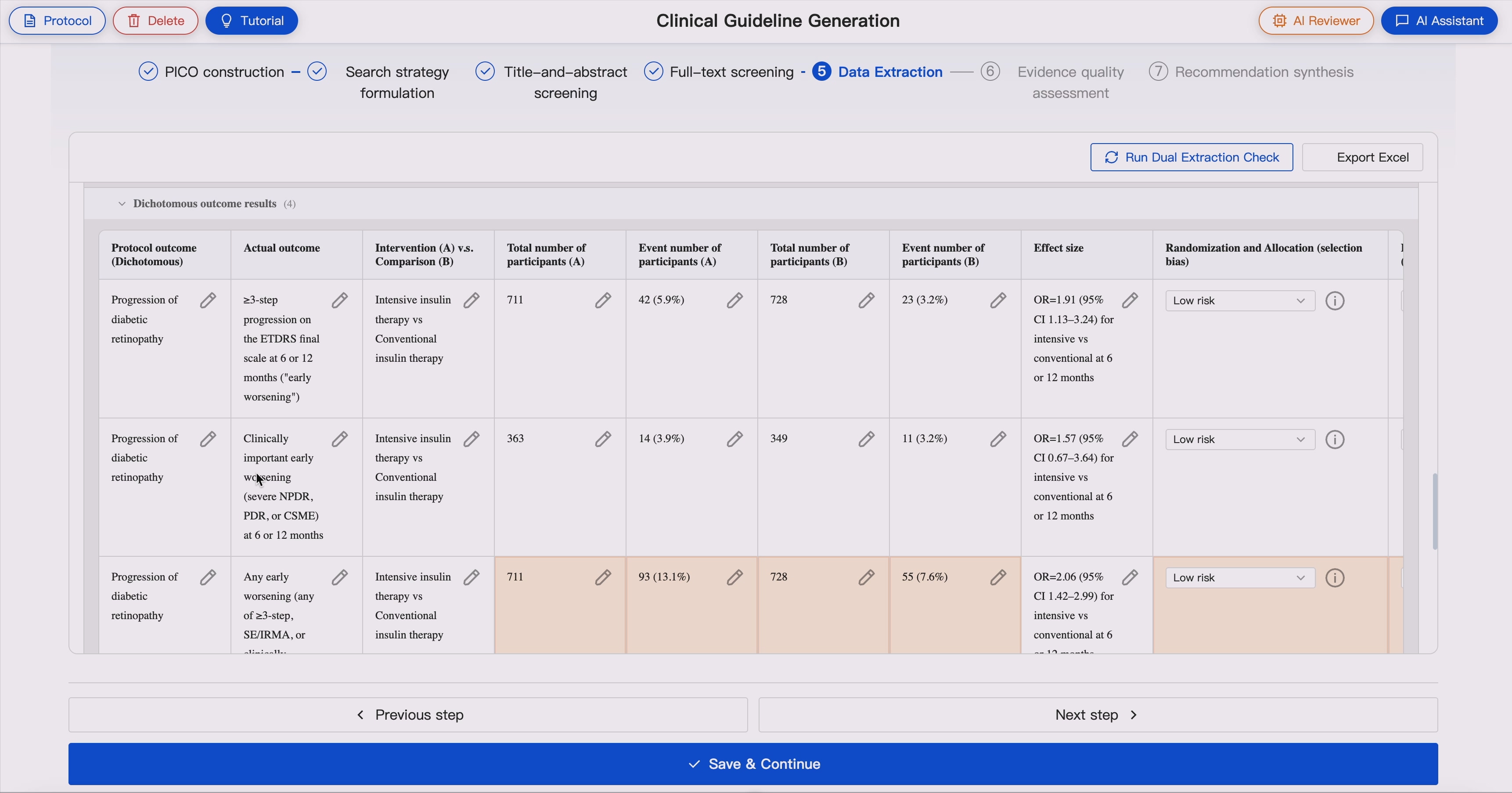 Outcomes discrepency report